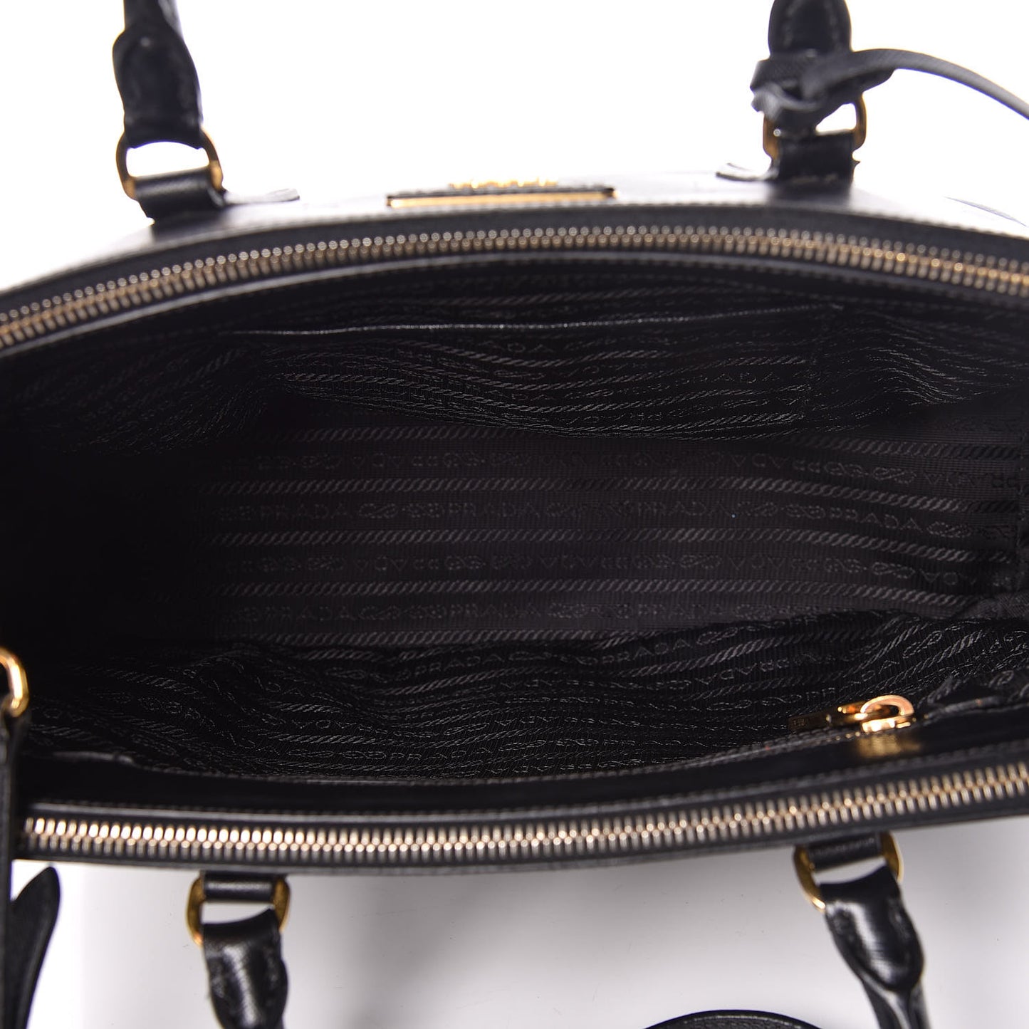 Saffiano Small Galleria Double Zip Tote Black