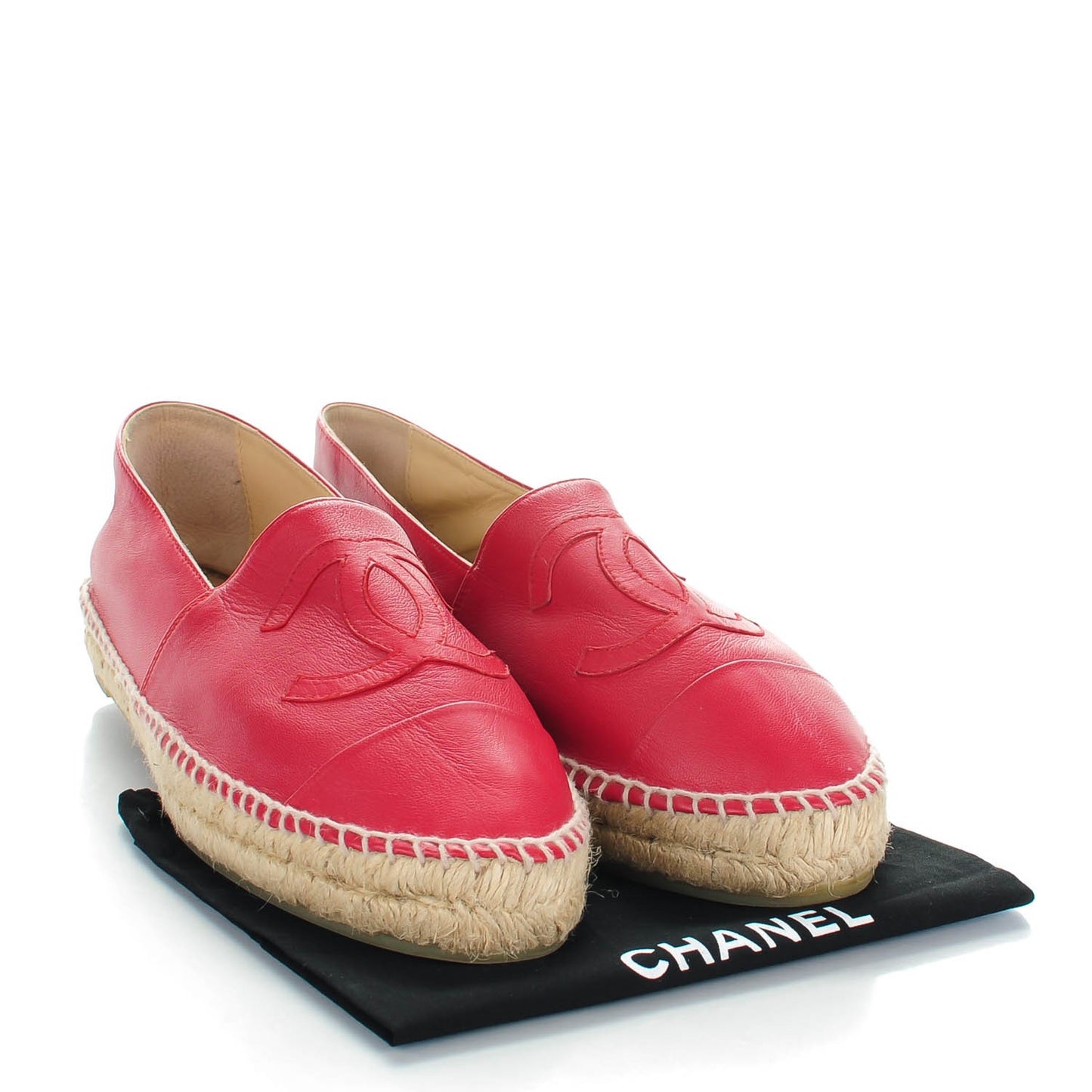 Lambskin CC Espadrilles 41 Red