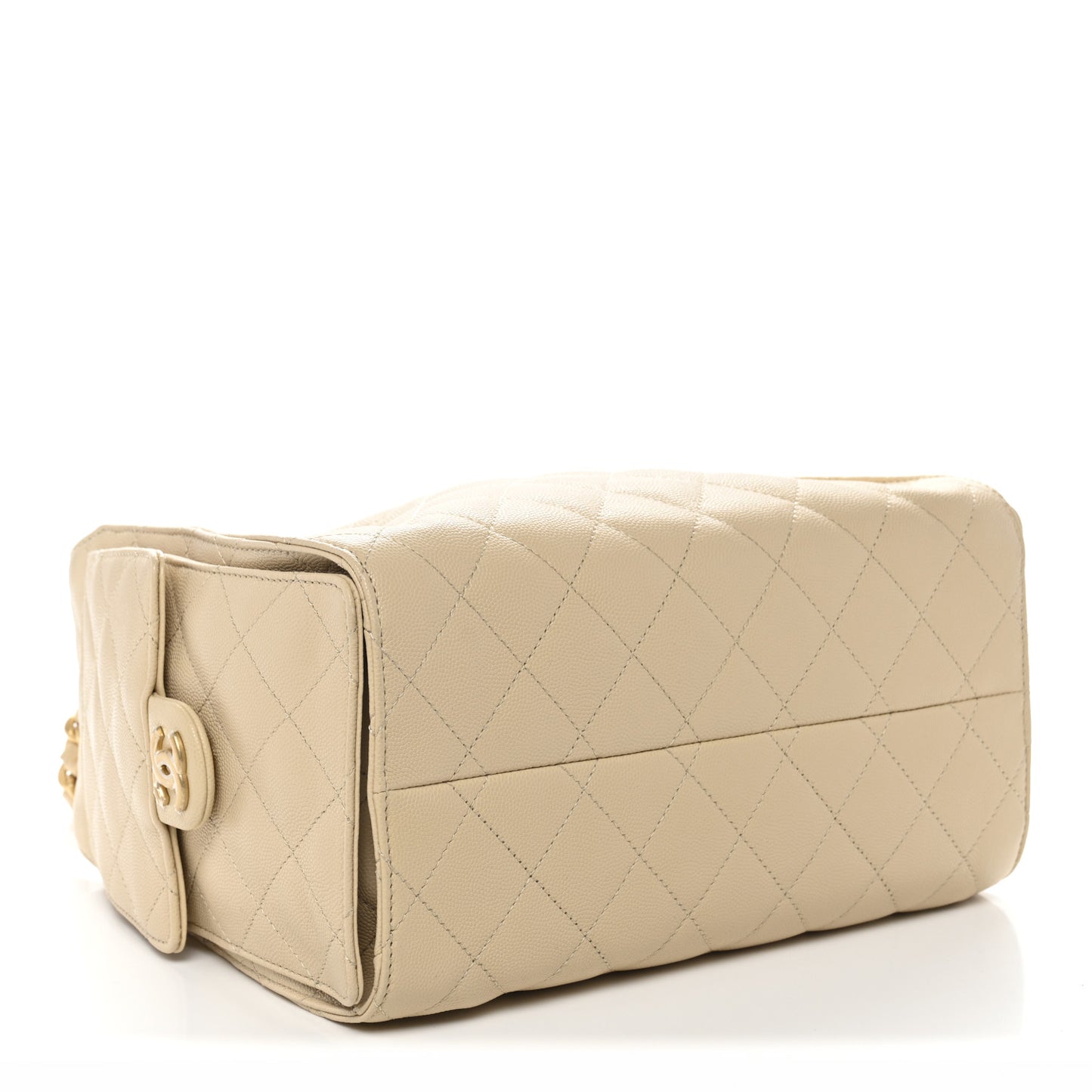 Caviar Quilted Small Chanel 25 Handbag Beige