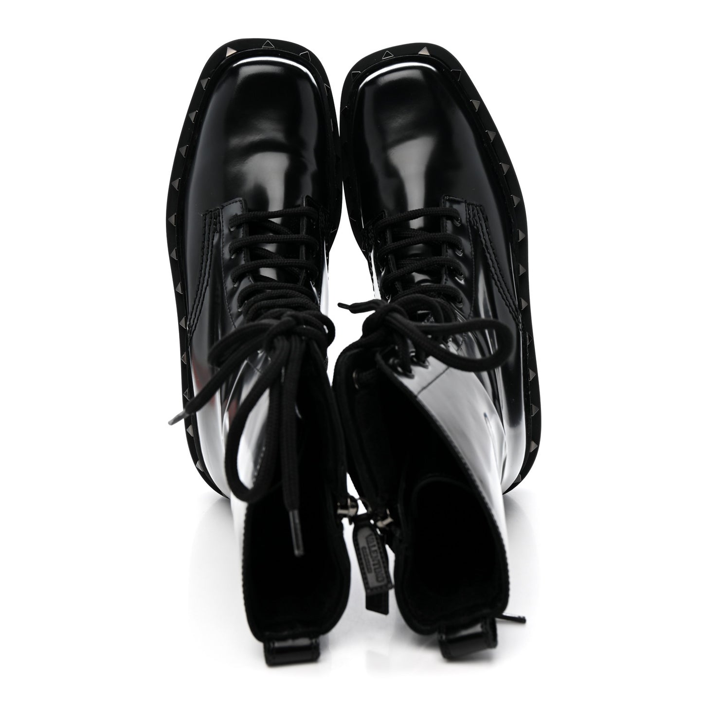 Calfskin Rockstud M-Way 50mm Combat Boots  39 Black