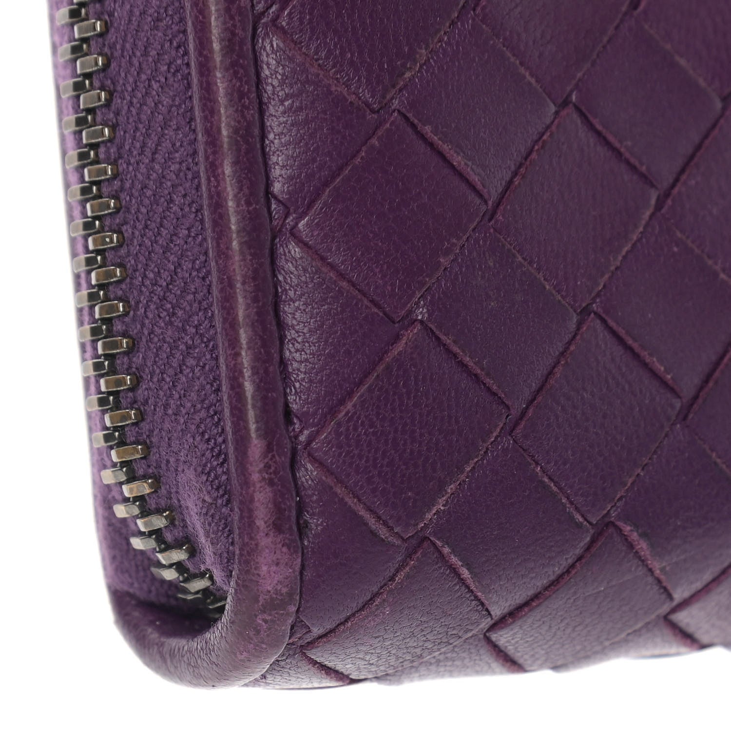 Bottega Veneta Nappa Intrecciato Zip Around Coin Purse Purple 13 of 13