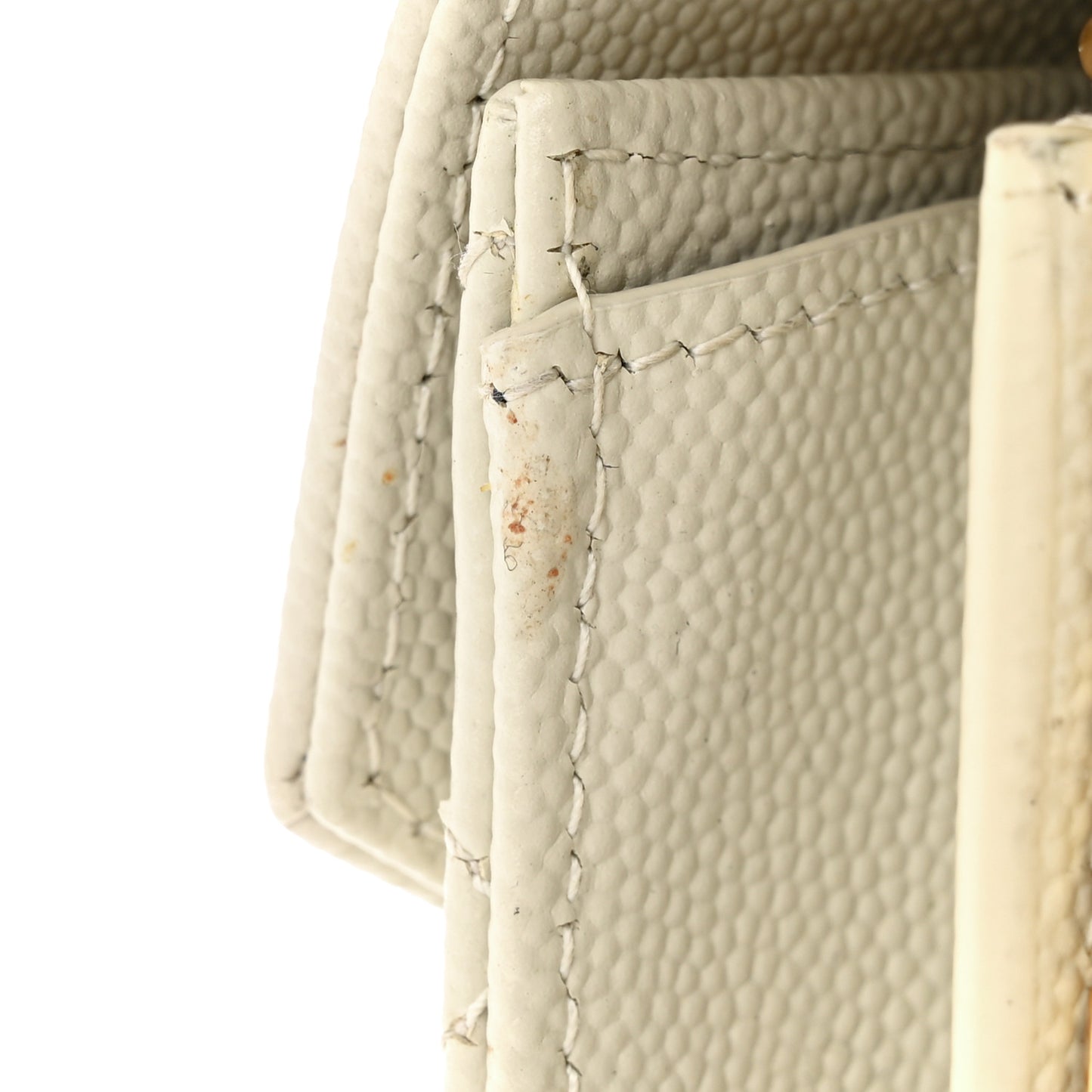 Grain De Poudre Mixed Matelasse Triquilt Monogram Chain Wallet Blanc Vintage