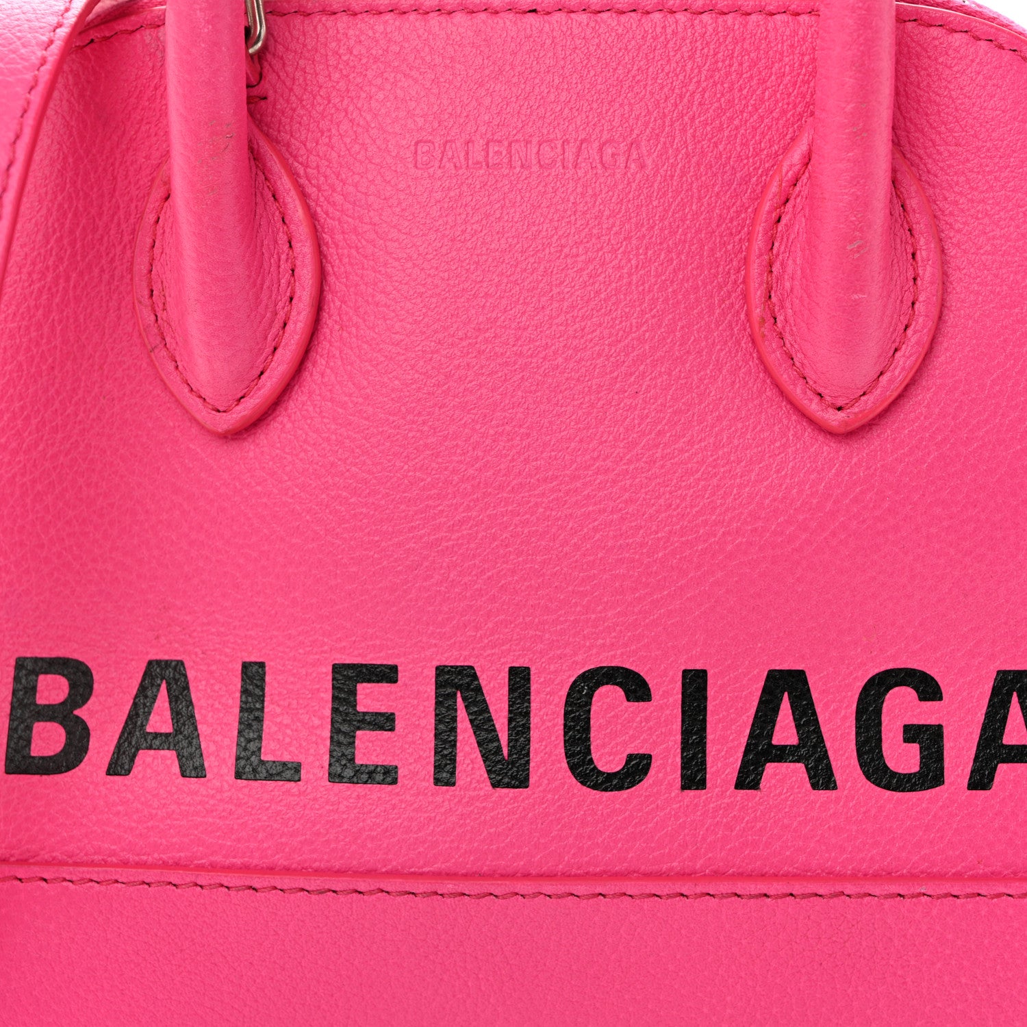 Balenciaga Signature Grained Calfskin Logo XXS Ville Top Handle Bag Fuchsia 7 of 12