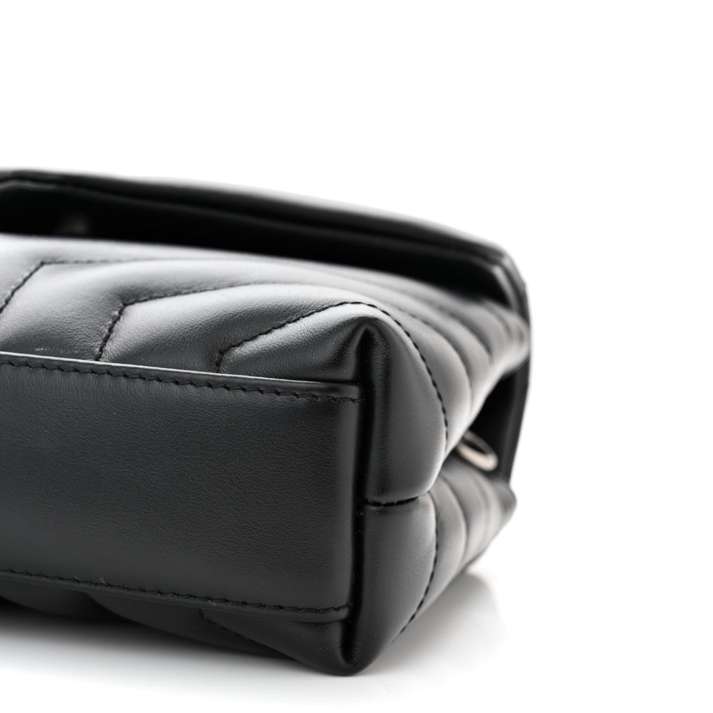 Calfskin Y Quilted Monogram Toy Loulou Crossbody Bag Black