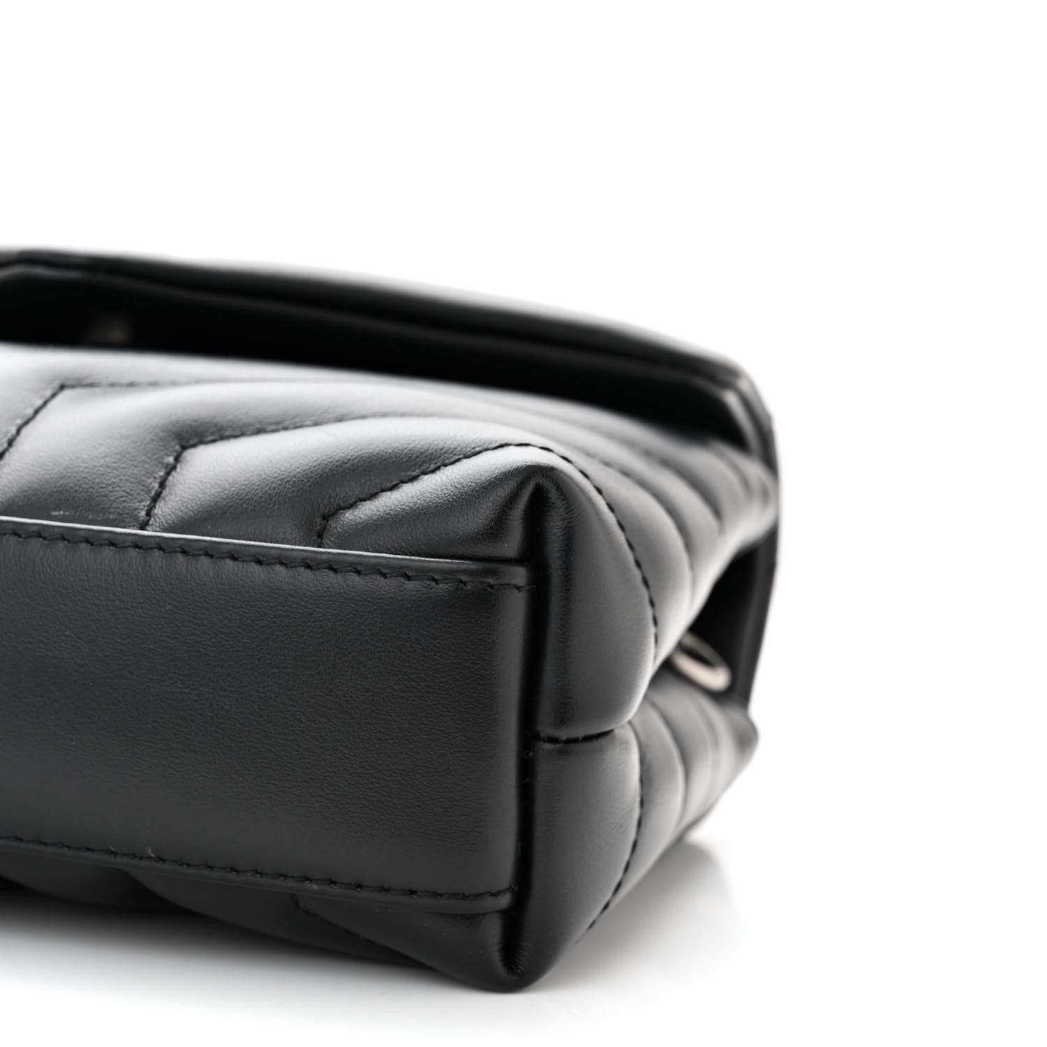 Saint Laurent Calfskin Y Quilted Monogram Toy Loulou Crossbody Bag Black 10 of 14