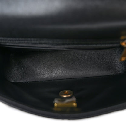 Chanel Shiny Lambskin Quilted Pearl Twist Mini Square Flap Black 5 of 11