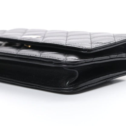 Chanel Lambskin Quilted Wallet On Chain WOC Black 11 of 13