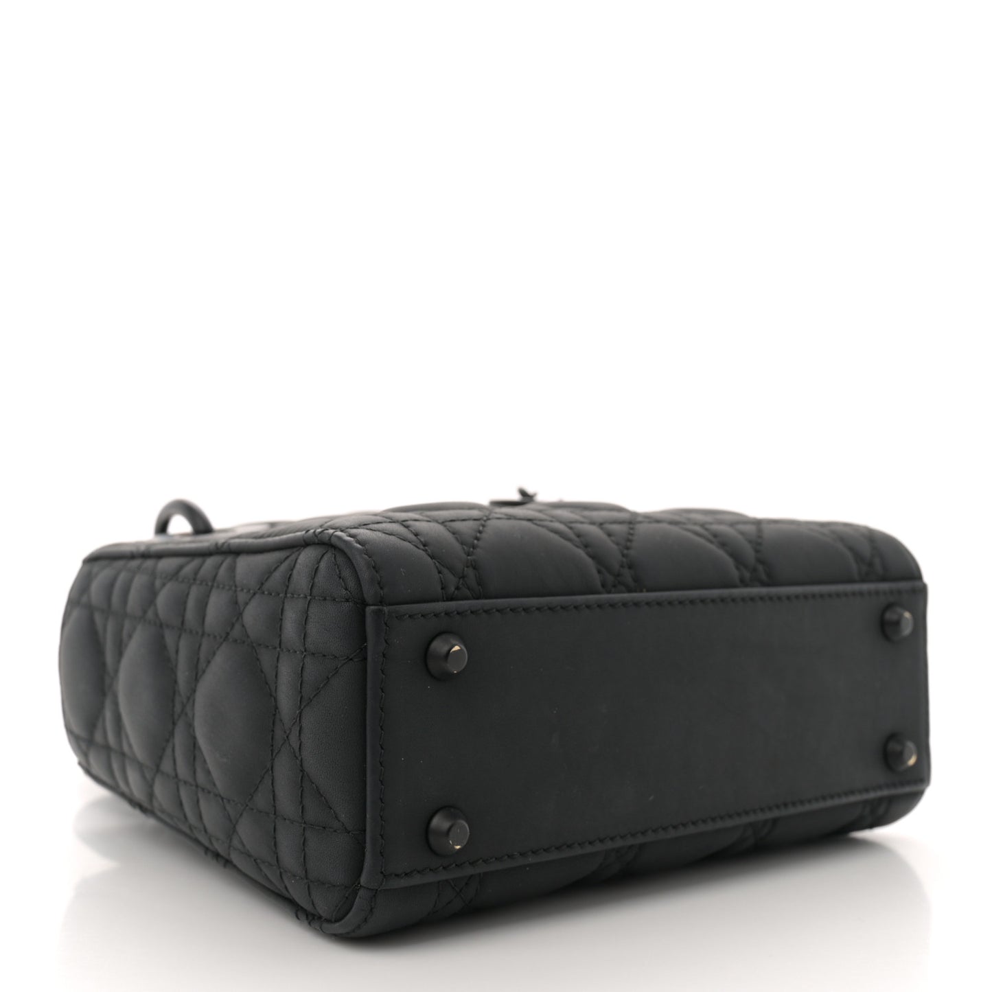Ultra Matte Calfskin Cannage Mini Lady Dior Black