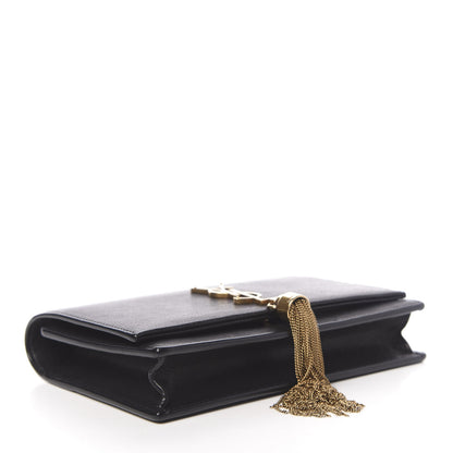 Saint Laurent Smooth Calfskin Classic Monogram Kate Heart Tassel Heart Chain Wallet Black 4 of 20