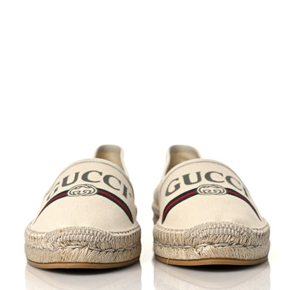 Gucci Canvas Logo Espadrilles 39.5 Greggio White 2 of 8