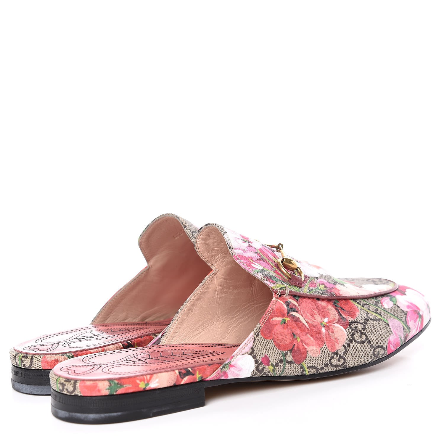 Gucci GG Supreme Monogram Blooms Womens Princetown Slippers 41 Beige Multicolor Dry Rose 4 of 12