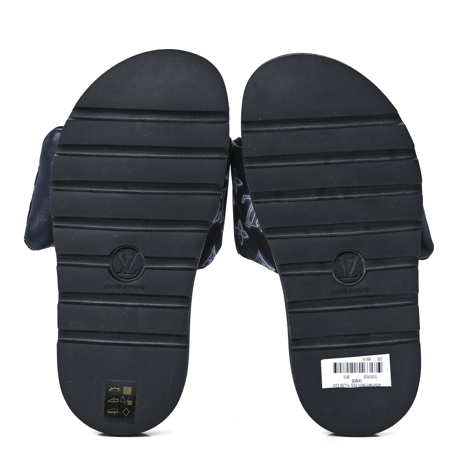 Louis Vuitton Nylon Monogram Womens Pool Pillow Comfort Mules 37 Navy Blue 5 of 8