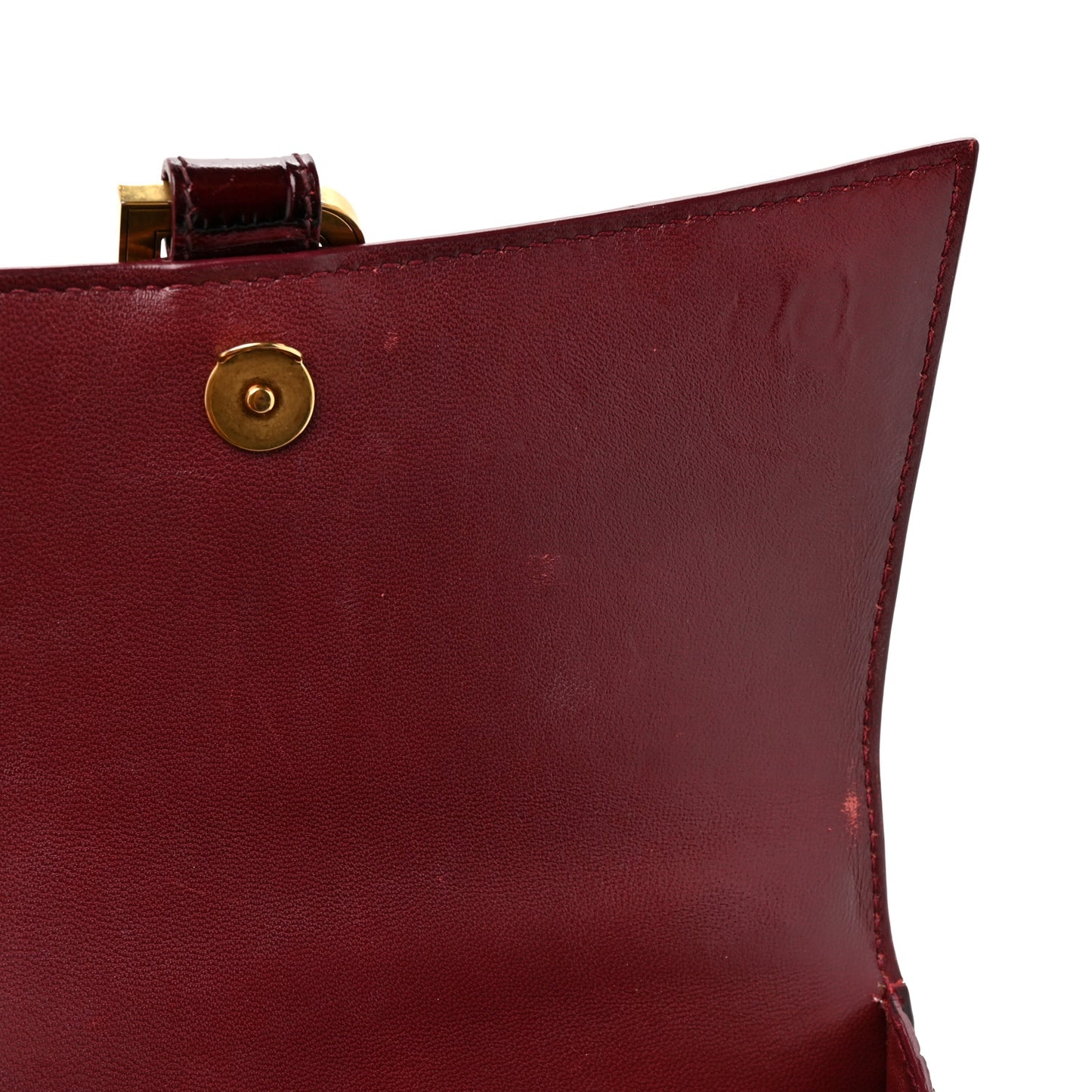 Shiny Calfskin Crocodile Embossed Small Hourglass Top Handle Bag Dark Red