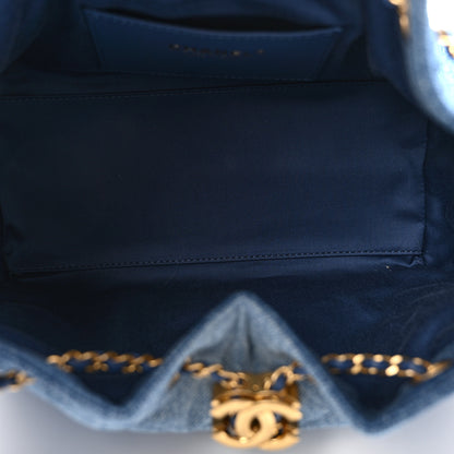 Chanel Washed Denim Quilted Small Chanel 25 Handbag Blue 5 of 12