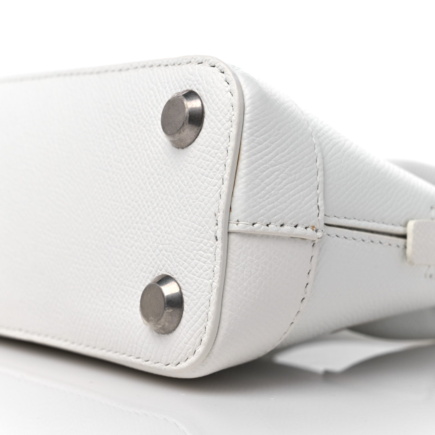 Balenciaga Grained Calfskin XXS Ville Top Handle Bag White Black 8 of 12