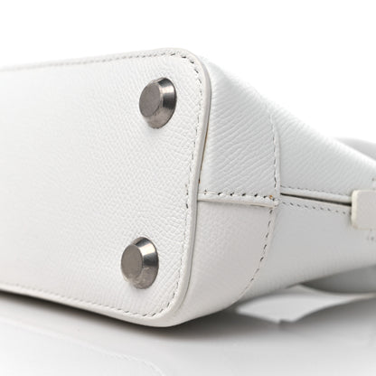 Balenciaga Grained Calfskin XXS Ville Top Handle Bag White Black 8 of 12