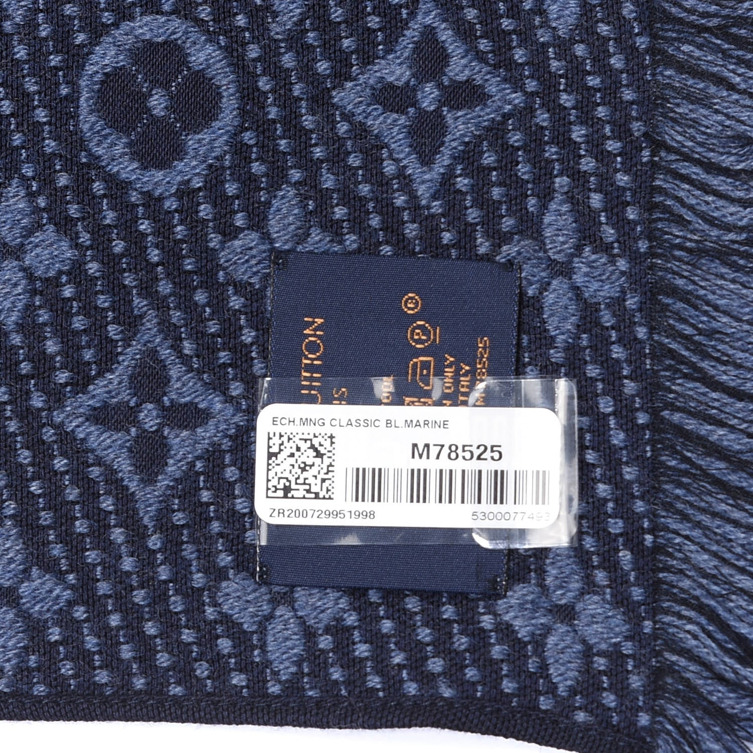 Louis Vuitton Wool Monogram Classic Scarf Marine 4 of 4