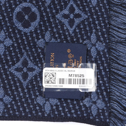 Louis Vuitton Wool Monogram Classic Scarf Marine 4 of 4