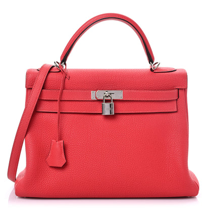Hermes Togo Kelly Retourne 32 Rouge Pivoine 1 of 12