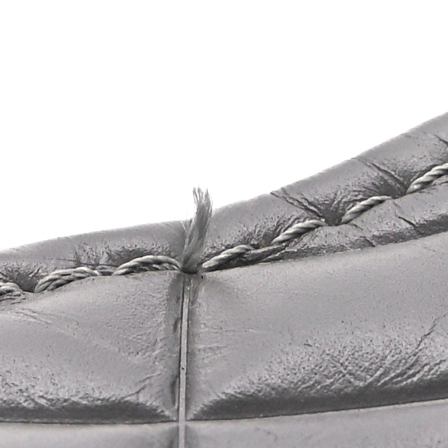 Shiny Calfskin Logo Platform Sandals 38 Grey