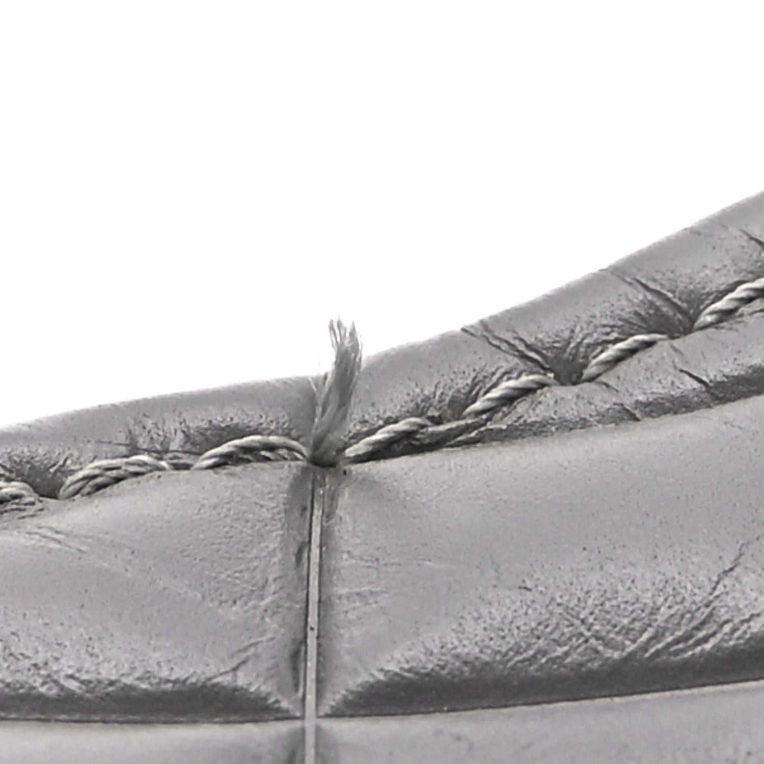 Chanel Shiny Calfskin Logo Platform Sandals 38 Grey 8 of 10