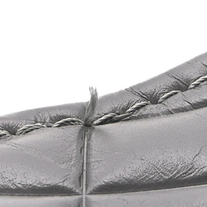 Chanel Shiny Calfskin Logo Platform Sandals 38 Grey 8 of 10