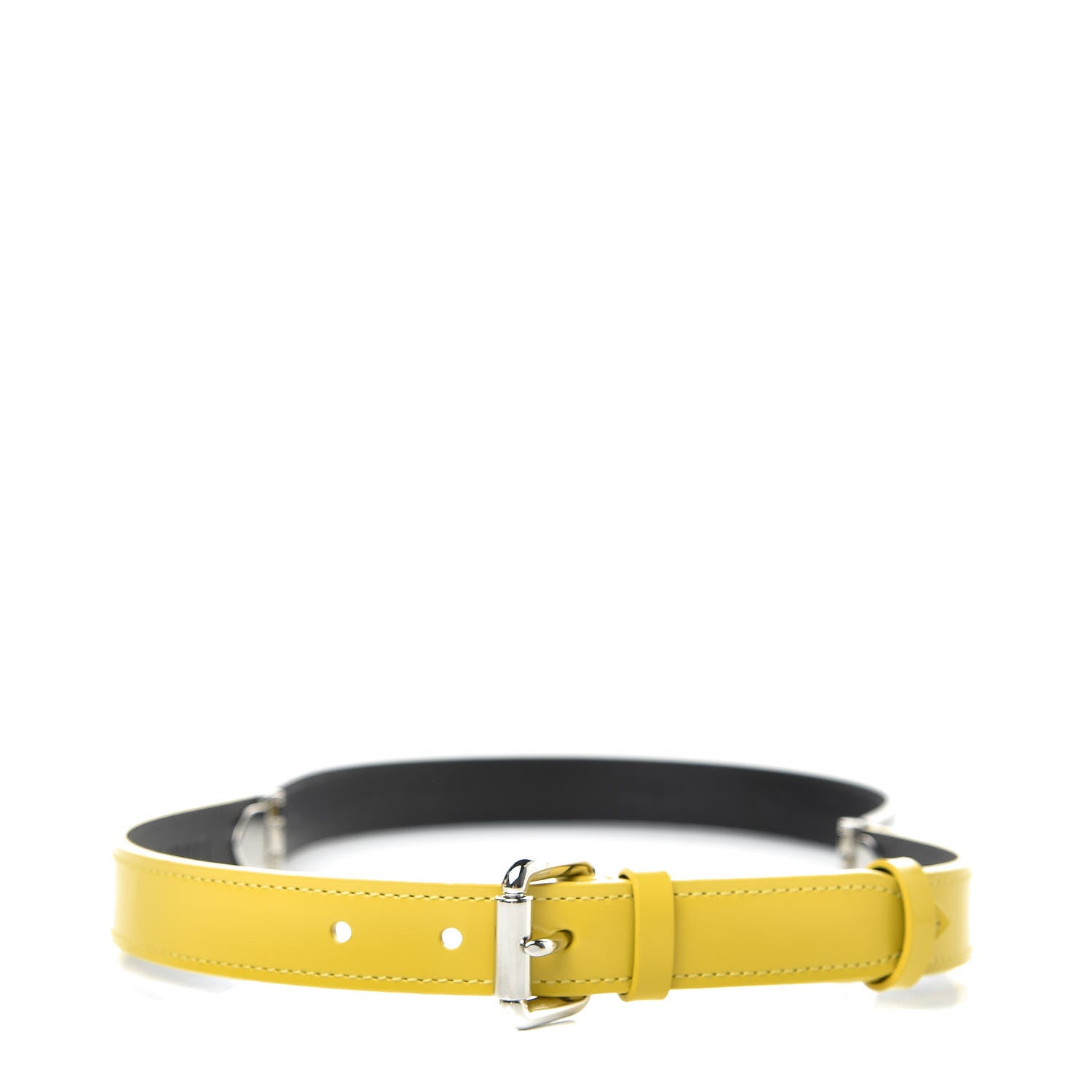 Louis Vuitton Calfskin 20mm Passion Belt 75 30 Black Yellow 1 of 6