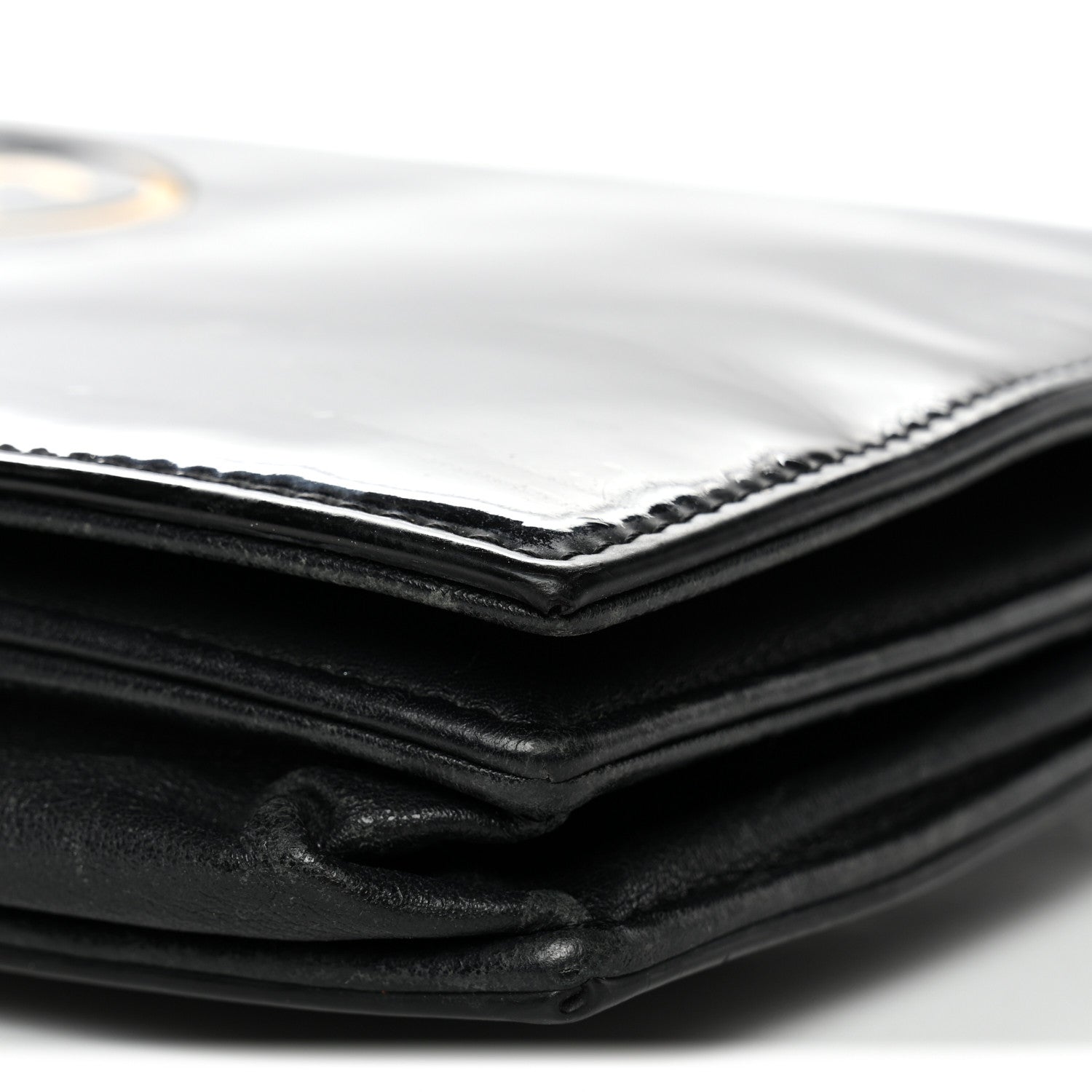 Chanel Patent CC Compact Wallet on Chain WOC Black 11 of 15