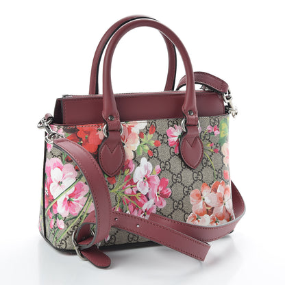 Gucci GG Supreme Monogram Blooms Mini Zip Top Tote Beige Multicolor Dry Rose 2 of 9