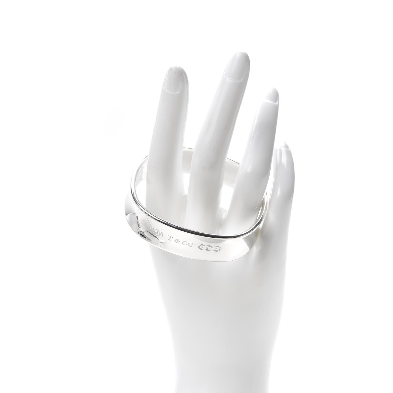 Tiffany Sterling Silver 1837 Cushion Bangle Bracelet 2 of 4