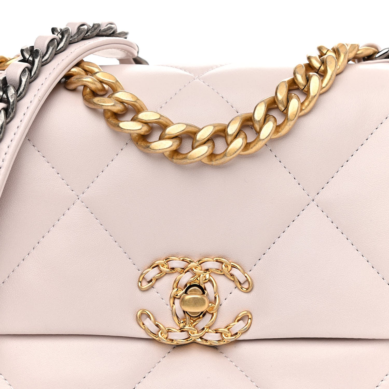 Chanel Lambskin Quilted Medium Chanel 19 Flap Light Purple 8 of 11