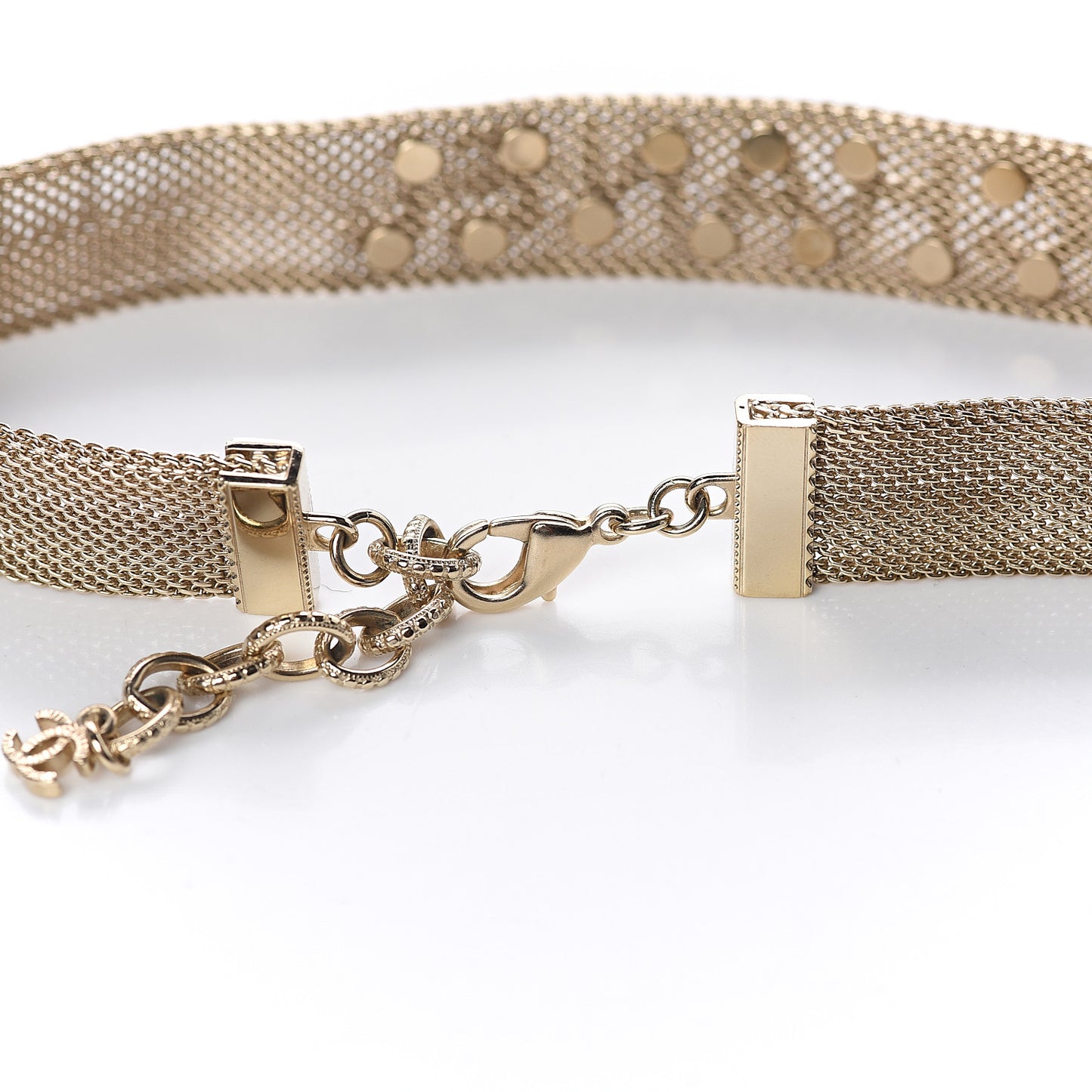 Mesh Ribbon Choker Necklace Gold