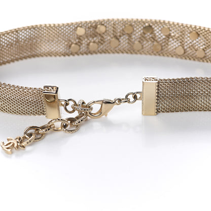 Chanel Mesh Ribbon Choker Necklace Gold 3 of 4
