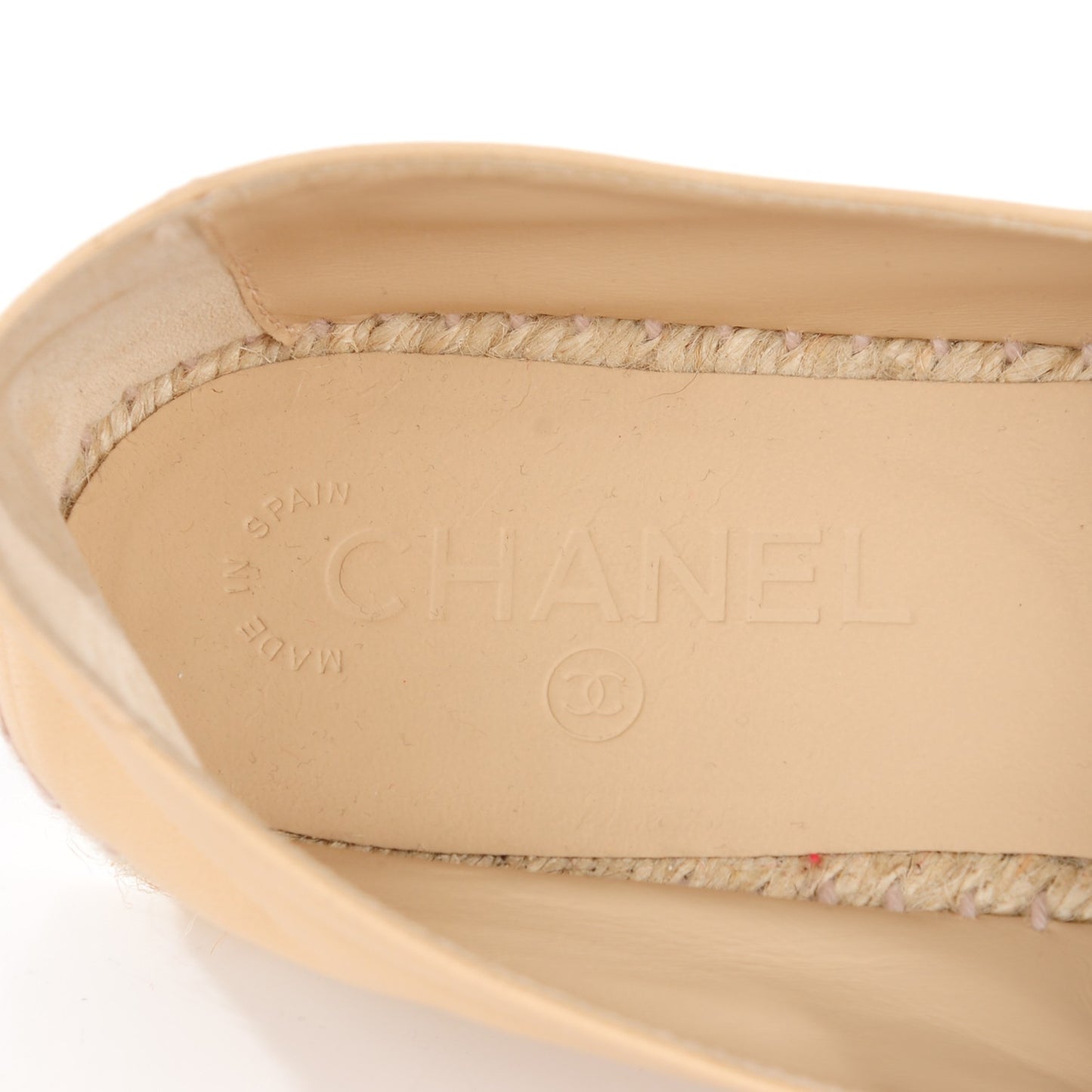 Lambskin CC Espadrilles 39 Beige Black