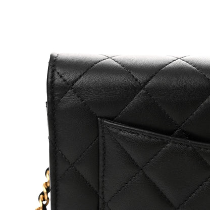 Chanel Lambskin Quilted Wallet On Chain WOC Black 13 of 15