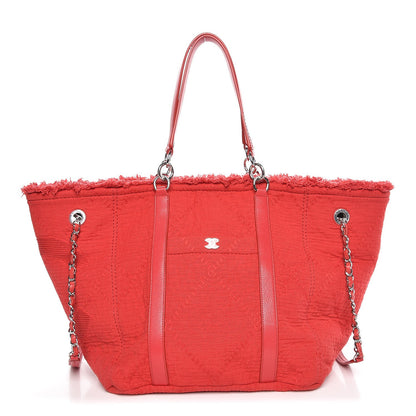 Chanel Canvas Small Double Face Shopping Tote Red 4 of 10