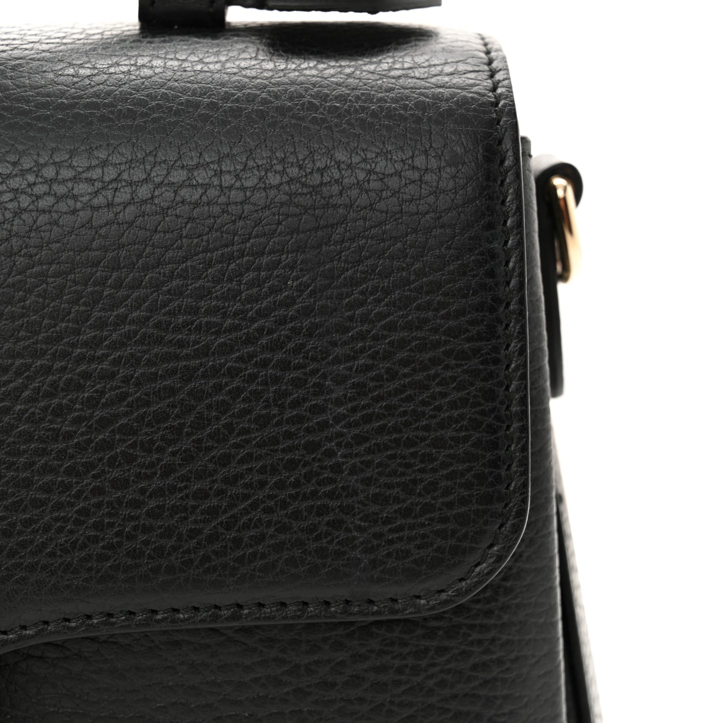 Dollar Calfskin Interlocking G Top Handle Shoulder Bag Black