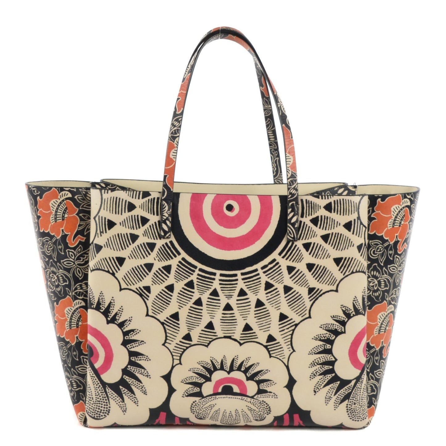Vitello Mime Covered Tote Green Raspberry