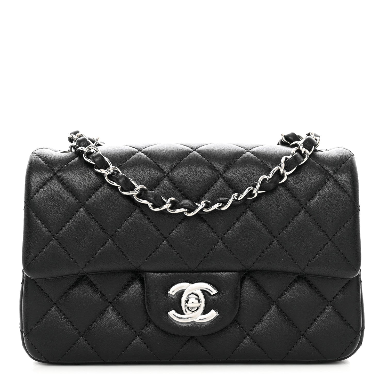 Chanel Lambskin Quilted Mini Rectangular Flap Black 1 of 10