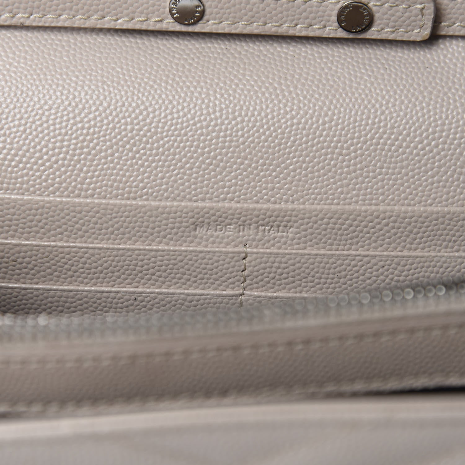 Saint Laurent Grain De Poudre Matelasse Chevron Monogram Chain Wallet Nude Powder 10 of 19