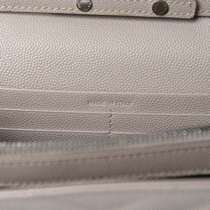 Saint Laurent Grain De Poudre Matelasse Chevron Monogram Chain Wallet Nude Powder 10 of 19