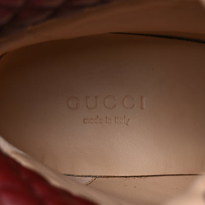 Gucci Magnum Calfskin Nappa Quilted Lace Up Ankle Boots 38.5 Garnet Red 7 of 9