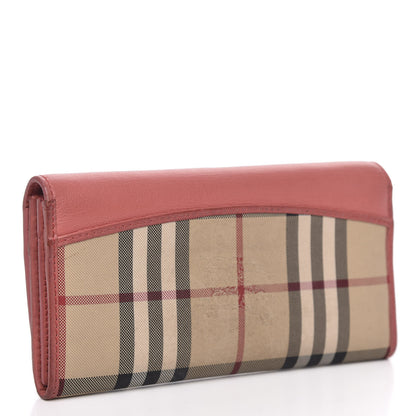 Burberry Calfskin Horseferry Check Porter Continental Wallet Coral Pink 3 of 14