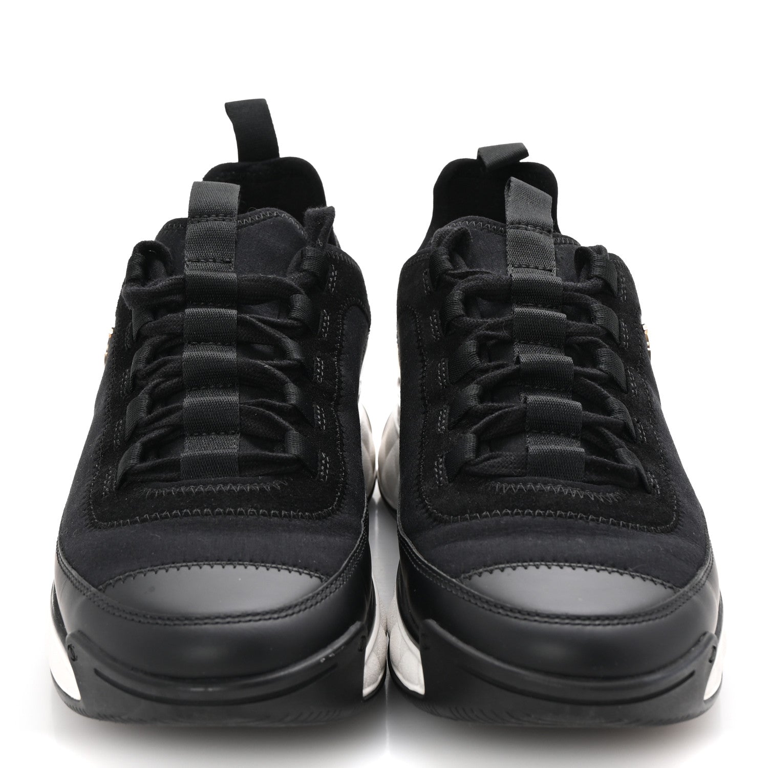Chanel Velvet Calfskin Mixed Fibers CC Sneakers 38.5 Black 3 of 10