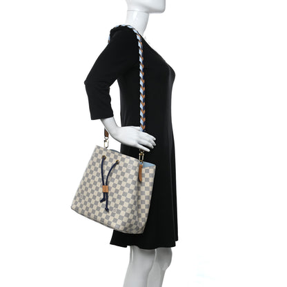 Louis Vuitton Damier Azur Braided Neonoe MM Blue 2 of 11