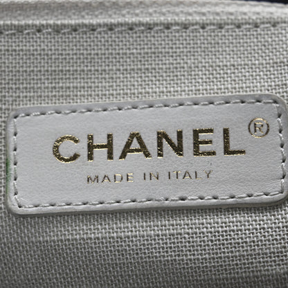 Chanel Mixed Fibers Calfskin Medium Deauville Tote Navy Blue 7 of 12