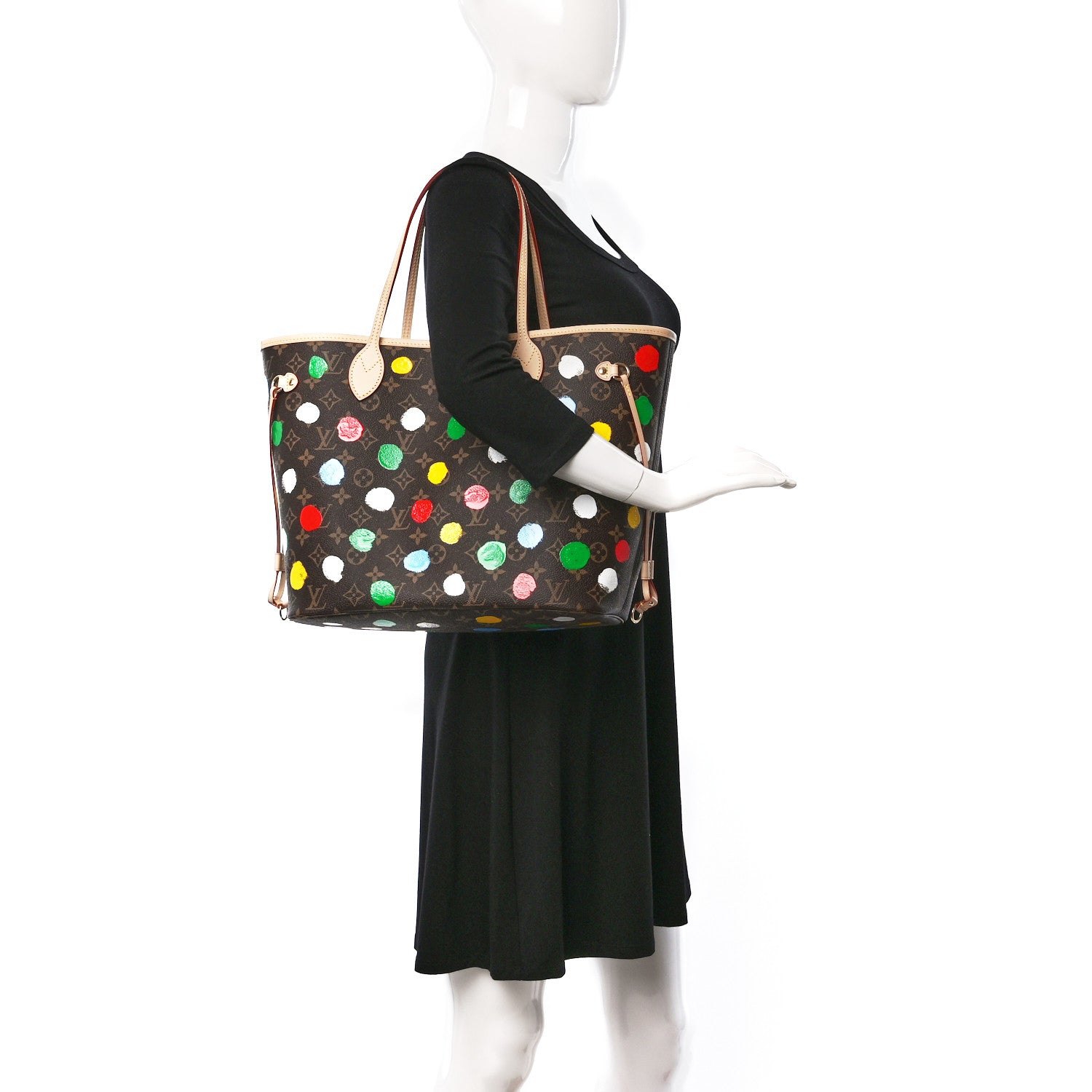 Louis Vuitton LV X YK Monogram Dots Neverfull MM 2 of 12