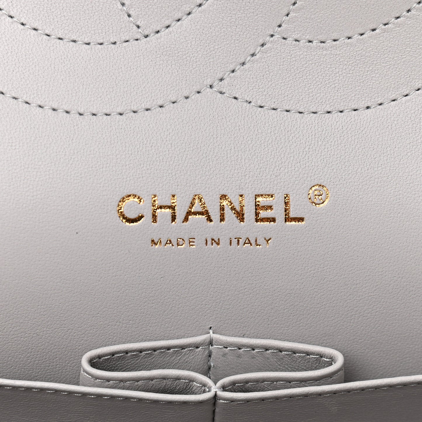 Caviar Quilted Jumbo Double Flap Grey