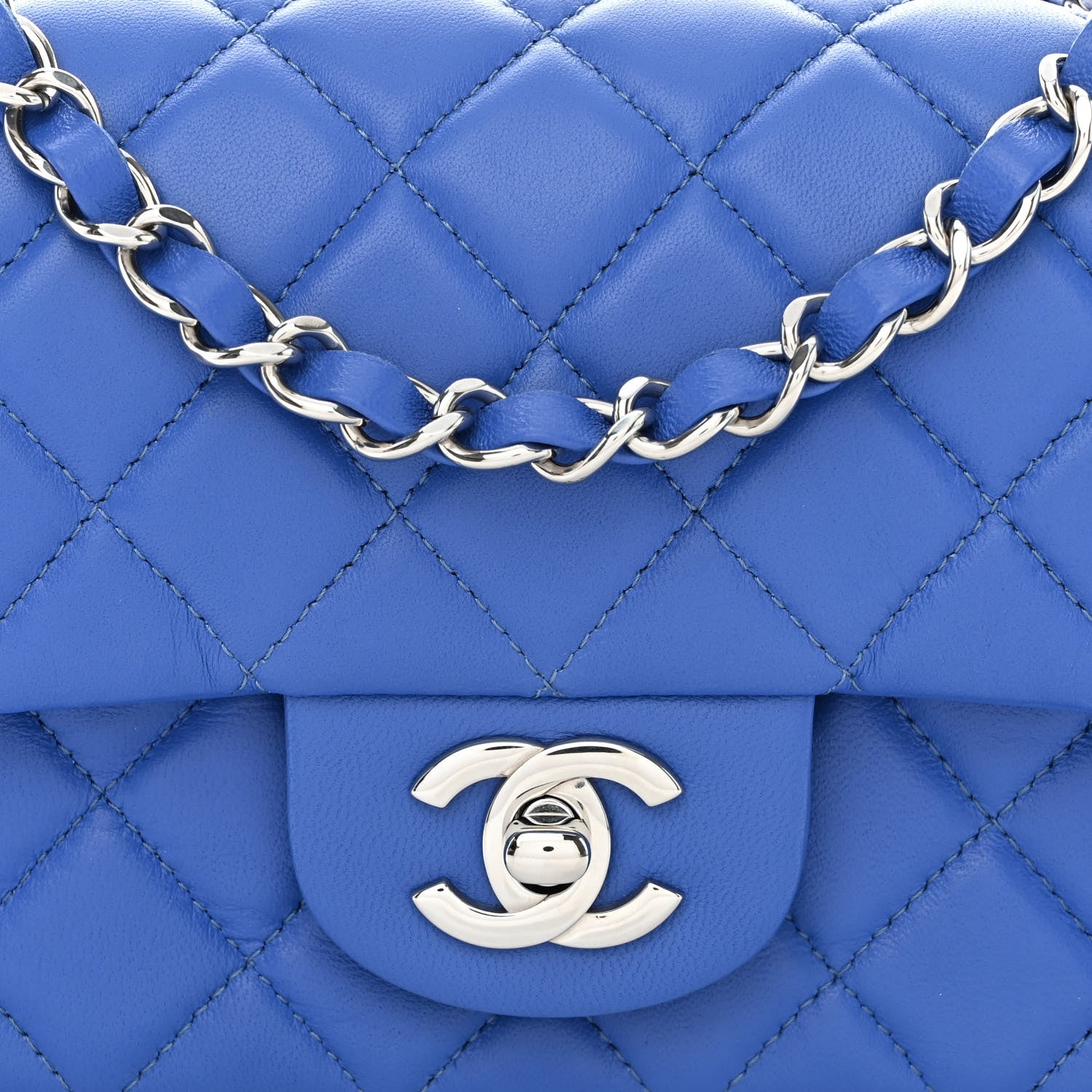 Chanel Lambskin Quilted Mini Rectangular Flap Royal Blue 8 of 11