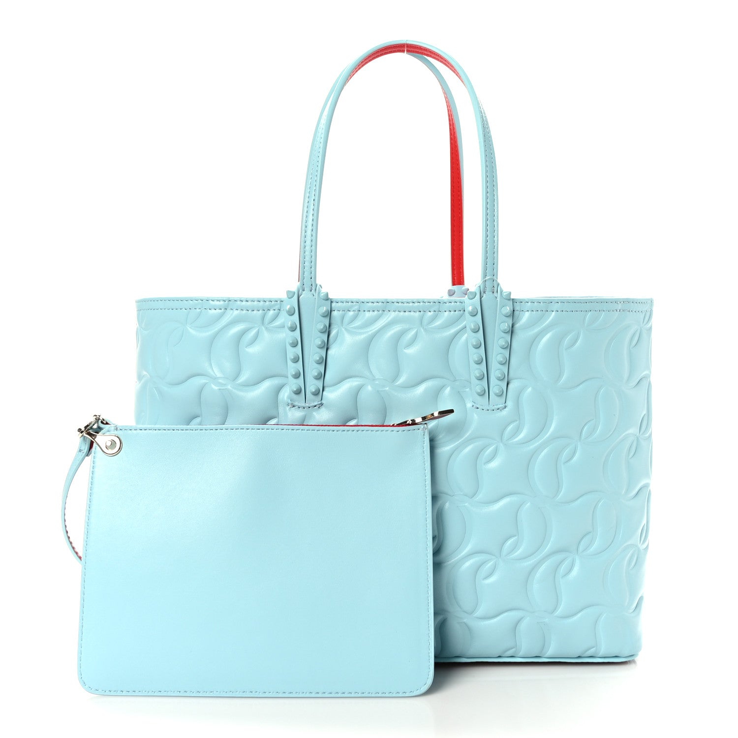 Christian Louboutin Nappa Embossed Small East West Cabata Tote Mineral 1 of 10